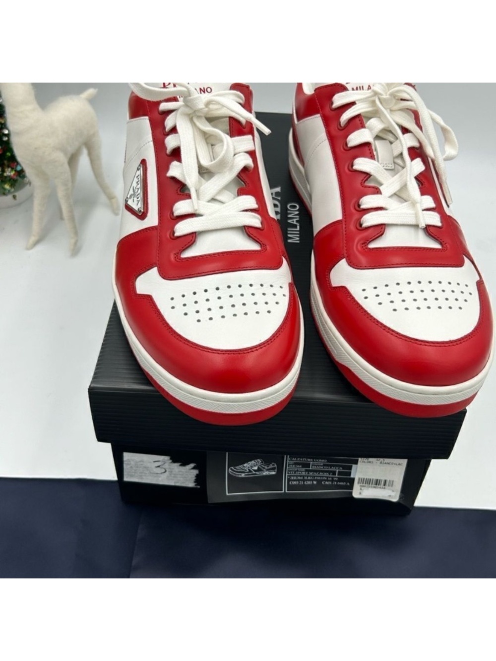Men’s Prada downtown leather logo sneakers size 12.5. Made in Italy. - Picture 9 of 9